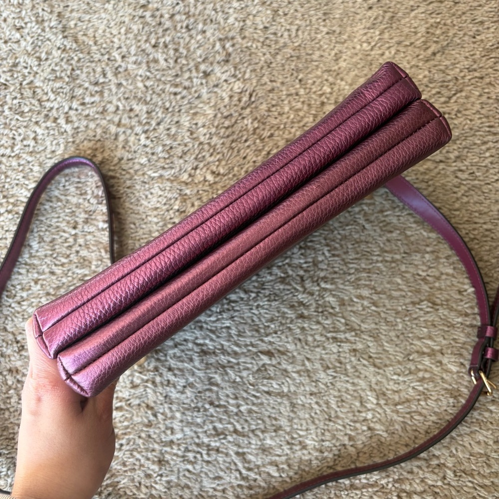 Coach Mia Crossbody Shoulder Bag In Leather Metallic Berry J1980-F80333 - Picture 9 of 11